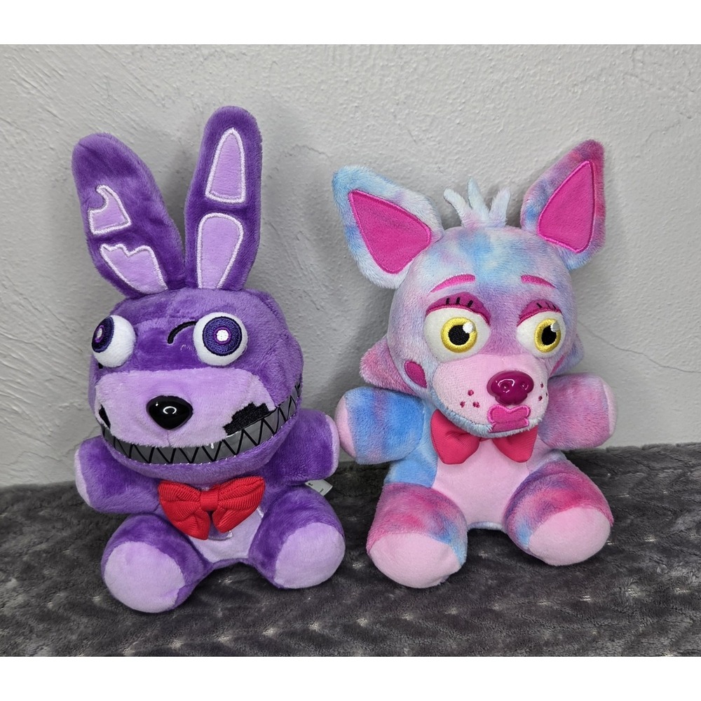 Nightmare Bonnie 2016 Plush 8" Five Nights At Freddy's & Tie Dye Bundle 8" Funko